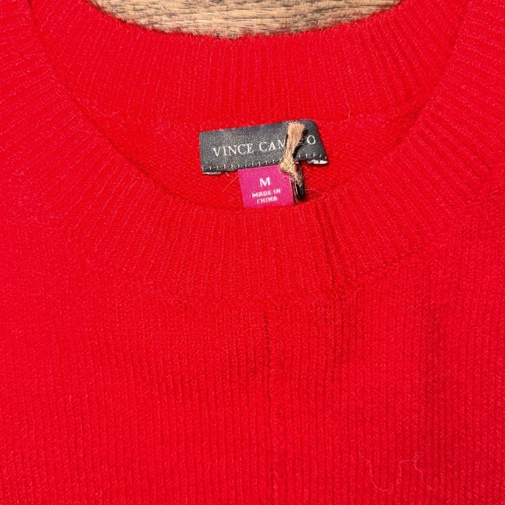 VINCE CAMUTO Red Crewneck Sweater zs M - Picture 3 of 6